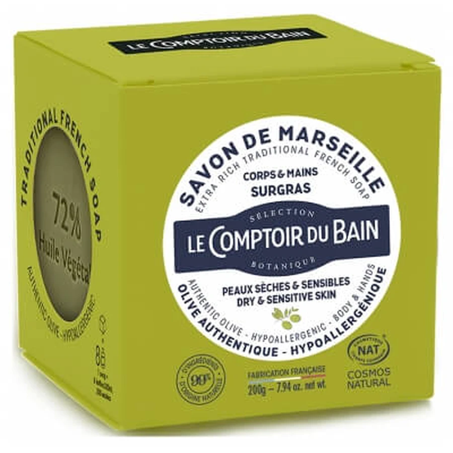 Le Comptoir du Bain Authentieke Marseillezeep verrijkt met olijfolie, 200 g