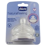 Chicco Natural Feeling: 2 tetinas de flujo rápido, a partir de los 6 meses