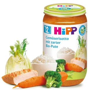 Menu Risotto with vegetables and turkey, 250 g, Hipp