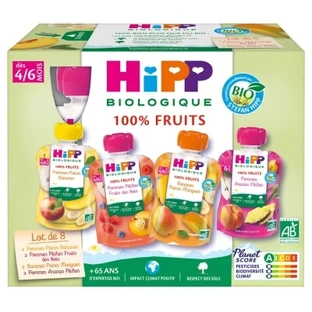 HiPP 100% Fruit (vanaf 4–6 maanden) biologisch, 8 zakjes