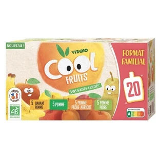 Vitabio Cool Fruits – verschiedene Geschmacksrichtungen: 4 Bio-Geschmacksrichtungen, 20 Beutel (je 90 g)