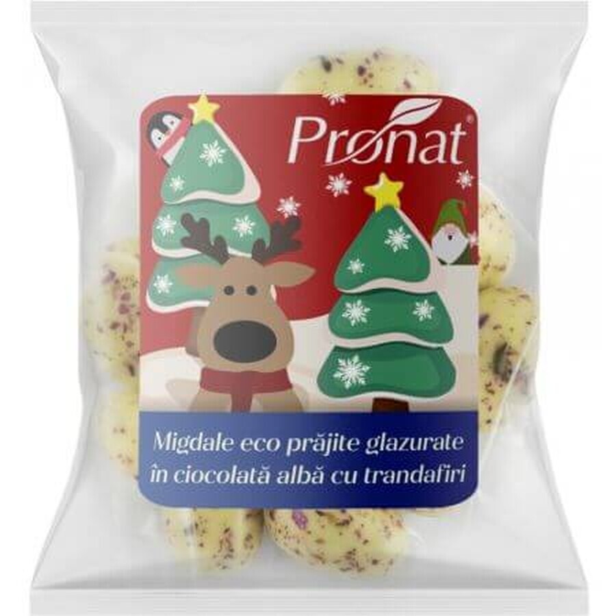 Buy Organic almonds roasted and glazed in white chocolate with roses, 50 g, Pronat Organic almonds roasted and glazed in white chocolate with roses, 50 g, Pronat