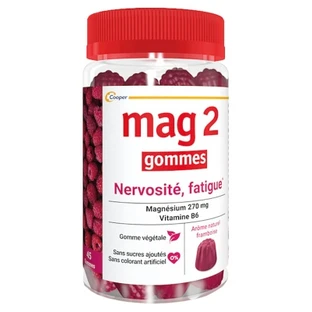 Mag 2 Gummies for Anxiety and Fatigue, Raspberry Flavor, 45 Gummies
