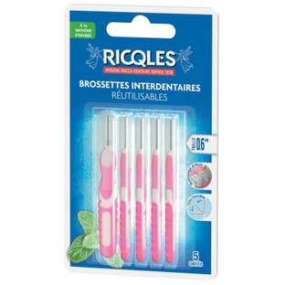 Ricqlès 5 herbruikbare interdentale borsteltjes