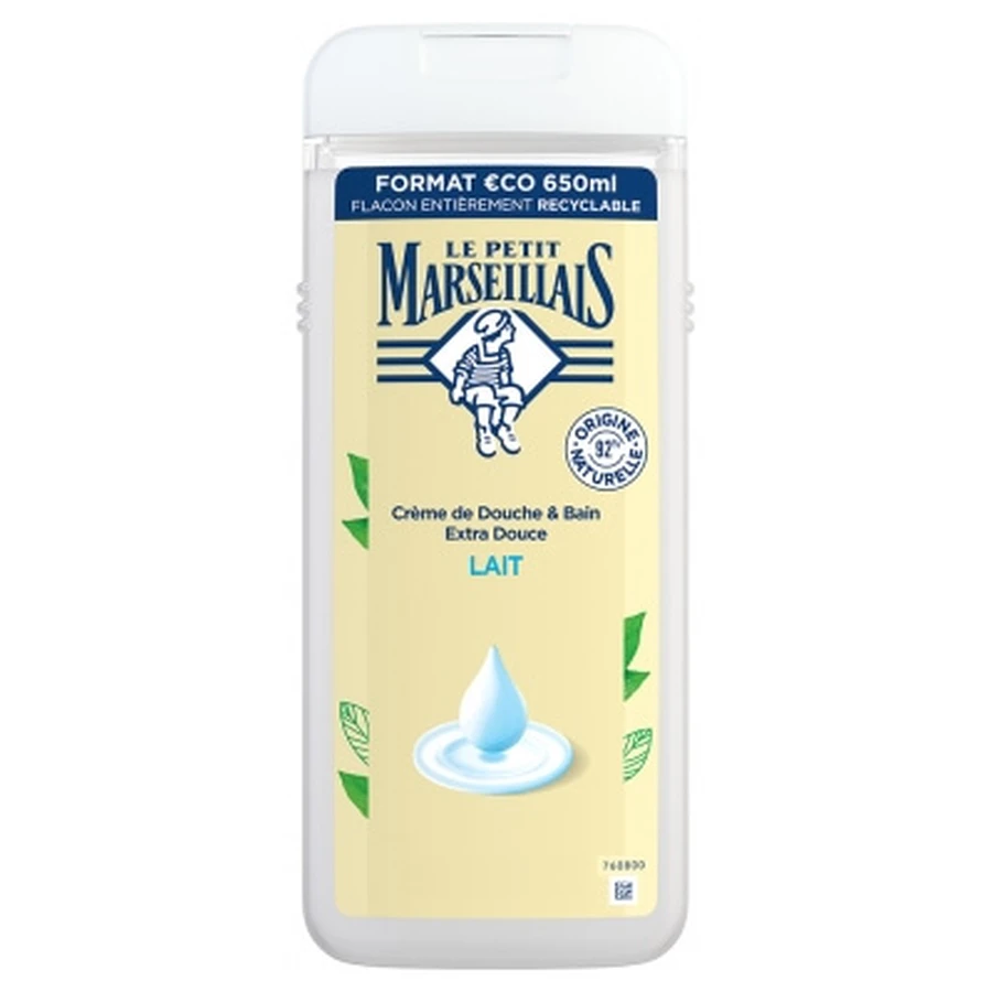 Le Petit Marseillais, crema de ducha y baño extra suave con leche ecológica, 650 ml