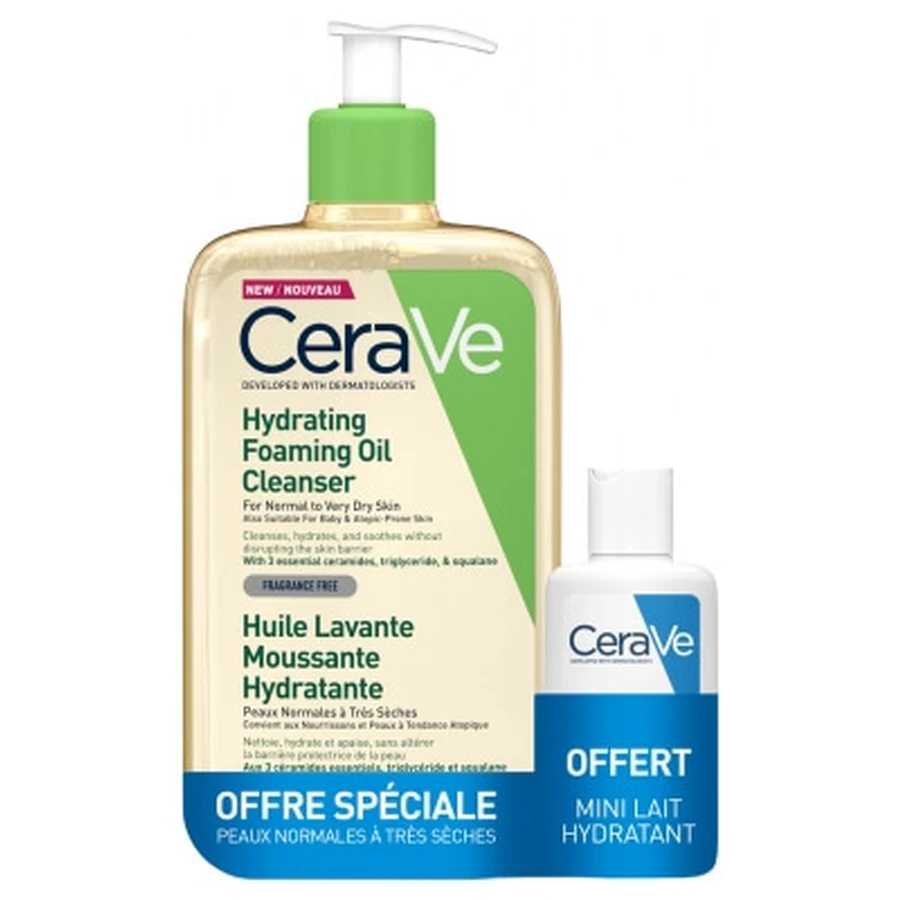 Aceite limpiador hidratante espumoso CeraVe, 236 ml + mini loción hidratante de regalo, 20 ml