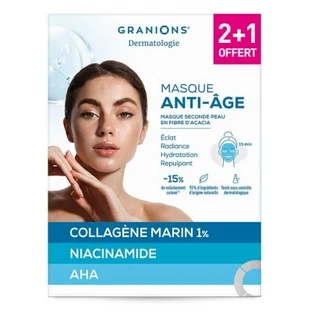 Granions Masque Anti-Âge Seconde Peau 2 Masques + 1 Offert