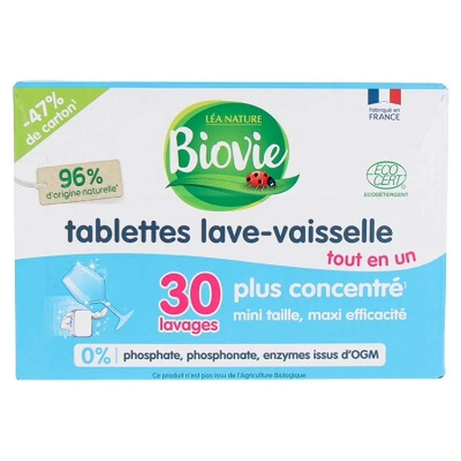Biovie Tablettes Lave-Vaisselle 30 Lavages