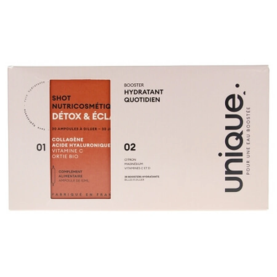 Unique Shots Detox & Radiance 30 Boosters + Hydrating Boosters 30 ampoules