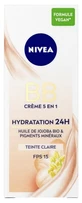 Nivea 5-in-1 BB Cream, 24 uur hydratatie, SPF 15, 50 ml