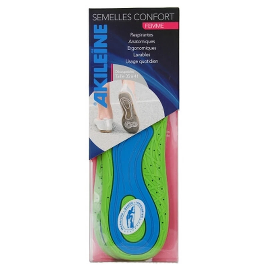 Plantillas Akileïne «Foot Protection Comfort» para mujer, tallas 35-41, 1 par
