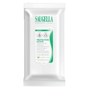 Saugella Expert Protection Active Lingettes Intimes Nettoyantes 15 Lingettes