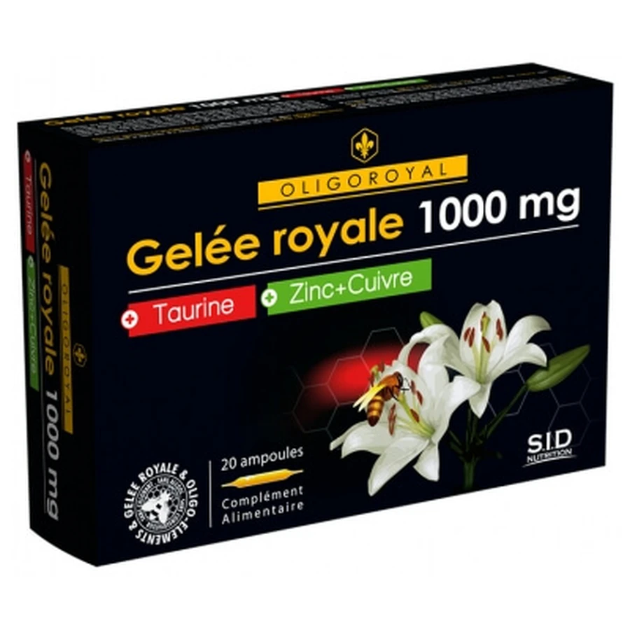 S.I.D Nutrition Oligoroyal Koninginnengelei 1000 mg + Taurine + Zink + Koper 20 ampullen