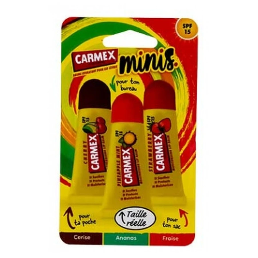 Carmex Lippenbalsam Mini-Tuben LSF 15, 3 x 5 g