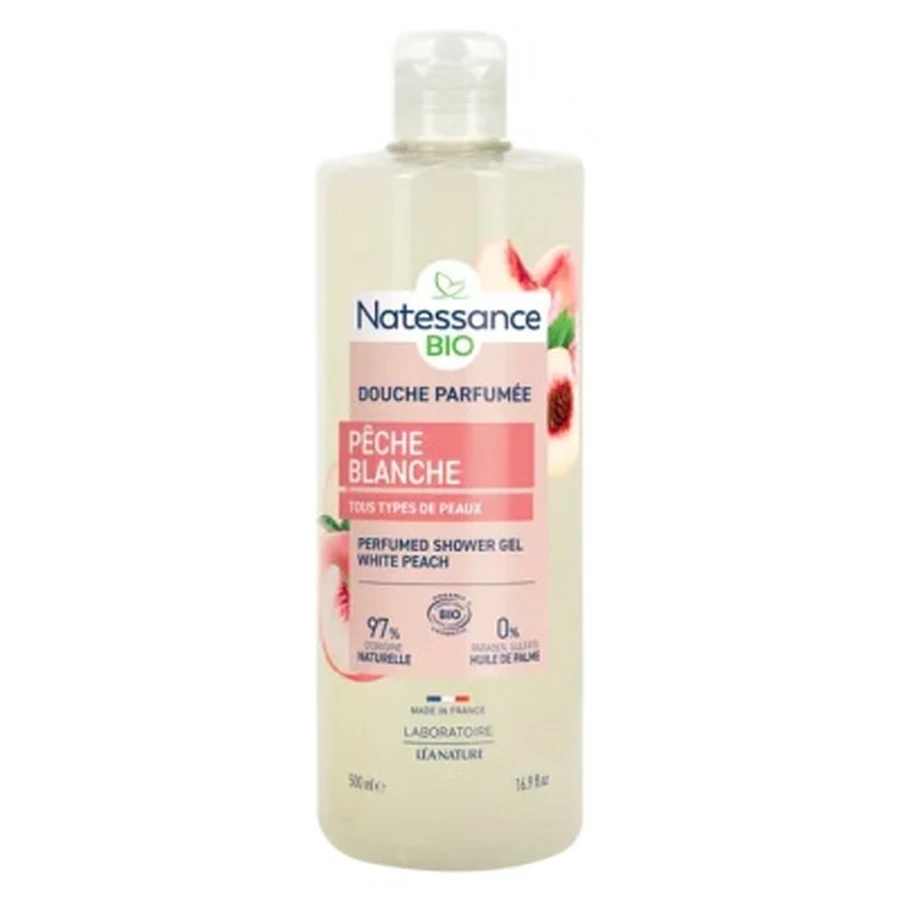 Natessance biologische douchegel met de geur van witte perzik, 500 ml