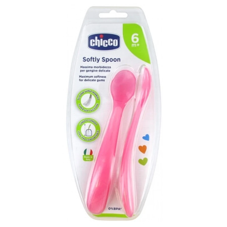 Chicco Softly Spoon, 2 zachte lepels, vanaf 6 maanden