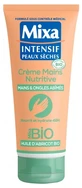 Crema nutritiva para manos Mixa de 48 horas para manos y uñas dañadas, ecológica, 100 ml