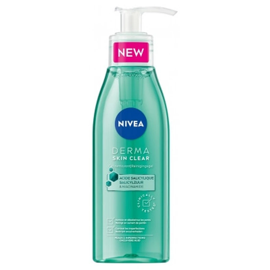 Gel limpiador facial Nivea Derma Skin Clear para pieles con tendencia a las imperfecciones, 150 ml