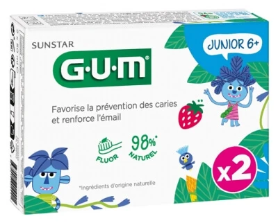 GUM Junior Toothpaste Gel, 2-Pack (50 ml each)