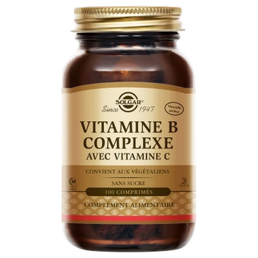 Solgar Vitamin-B-Komplex mit Vitamin C, 100 Tabletten