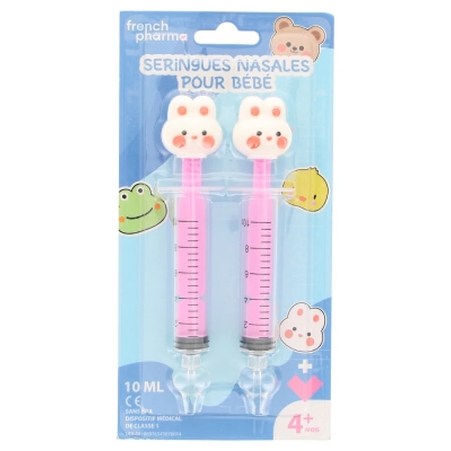 Franse Pharma-neusspuitjes voor baby’s vanaf 4 maanden, konijnenmotief, 2 x 10 ml