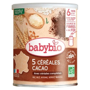 Babybio 5-Korn-Kakao mit Vollkorn, ab 6 Monaten, Bio, 220 g