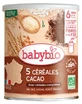 Babybio 5 cereales con cacao y cereales integrales, a partir de los 6 meses, ecológico, 220 g