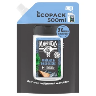 Le Petit Marseillais 4-in-1 Refreshing Shower Gel with Minerals & Cedarwood Eco-Refill, 500 ml
