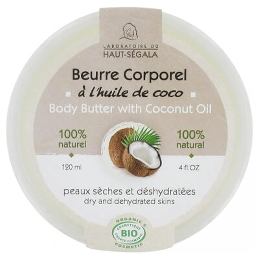 Manteca corporal de aceite de coco ecológico de Laboratoire du Haut-Ségala, 120 ml