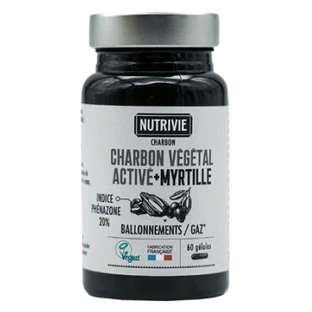 Nutrivie: Carbón vegetal activado + arándanos, 60 cápsulas