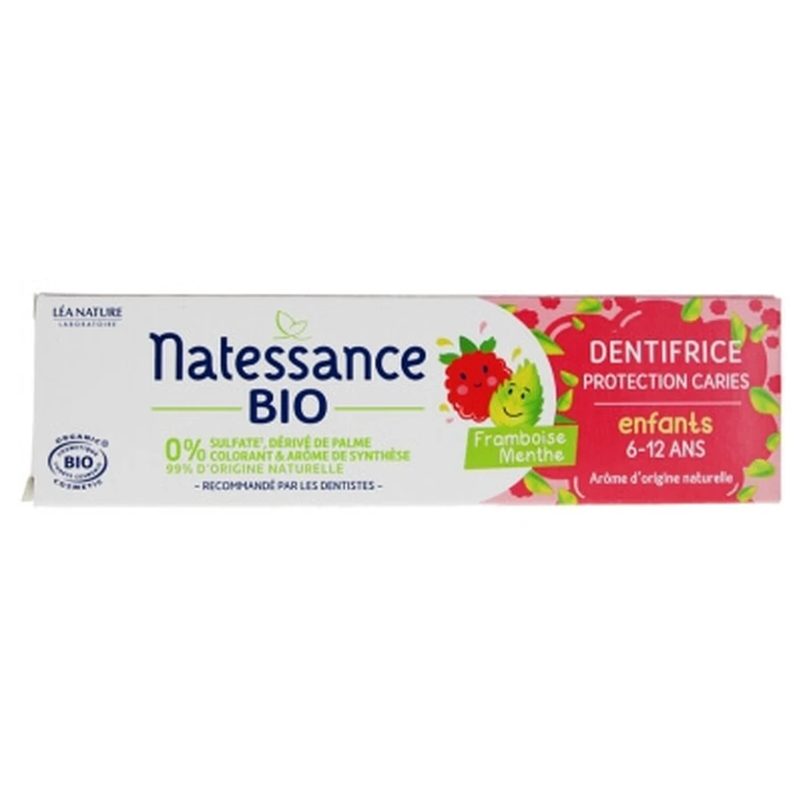 Natessance Bio-Zahnpasta für Kinder von 6 bis 12 Jahren, zum Schutz vor Karies, 75 ml
