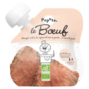 Popote Gourde Rundvlees en aardappelpuree, biologisch, voor baby’s vanaf 4–6 maanden, 60 g