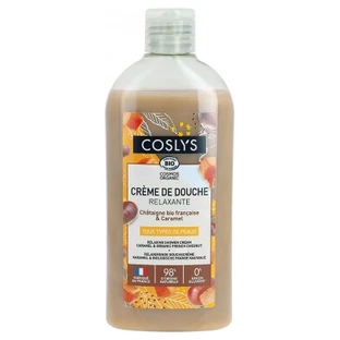 Crema de ducha relajante de caramelo y castaña ecológica de Coslys, 250 ml