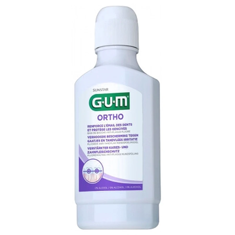 GUM Ortho Anti-Plaque Fluorid-Mundwasser, 300 ml