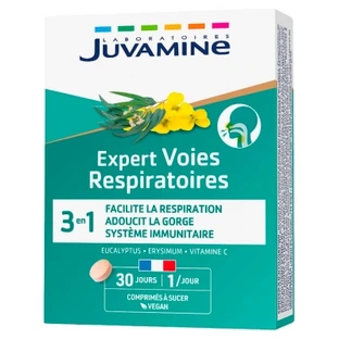 Juvamine Expert 3 en 1 para el sistema respiratorio, 30 pastillas