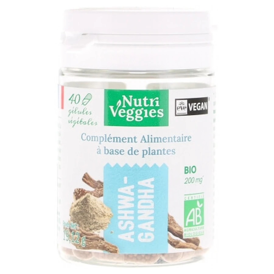 Nutriveggies Ashwangandha Bio 40 Gélules Végétales