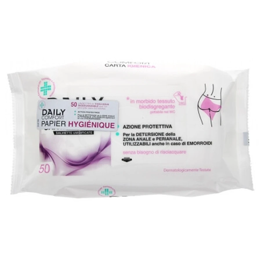 BioGenya Daily Comfort Toilet Paper Wipes, 50 Wipes