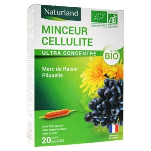 Tratamiento orgánico para adelgazar y combatir la celulitis de Naturland, 20 ampollas bebibles de 10 ml cada una