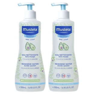 Mustela Eau Nettoyante Sans Rinçage à l'Avocat Lot de 2 x 500 ml