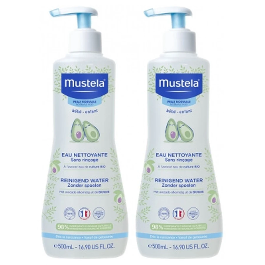 Mustela Eau Nettoyante Sans Rinçage à l'Avocat Lot de 2 x 500 ml