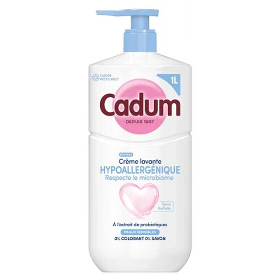 Cadum Hypoallergene Reinigungscreme für empfindliche Haut, 1 l