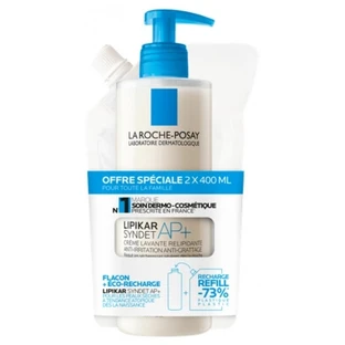 La Roche-Posay Lipikar Syndet AP+ 400 ml + recambio ecológico 400 ml