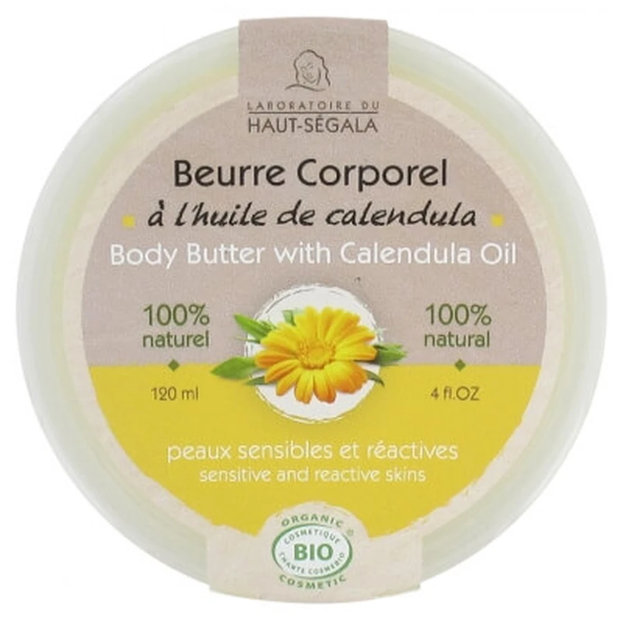 Mantequilla corporal de aceite de caléndula ecológico de Laboratoire du Haut-Ségala, 120 ml