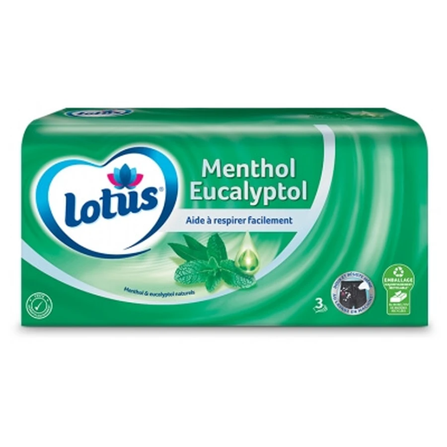 Lotus Mentol y Eucaliptol, caja de 72 pañuelos de papel