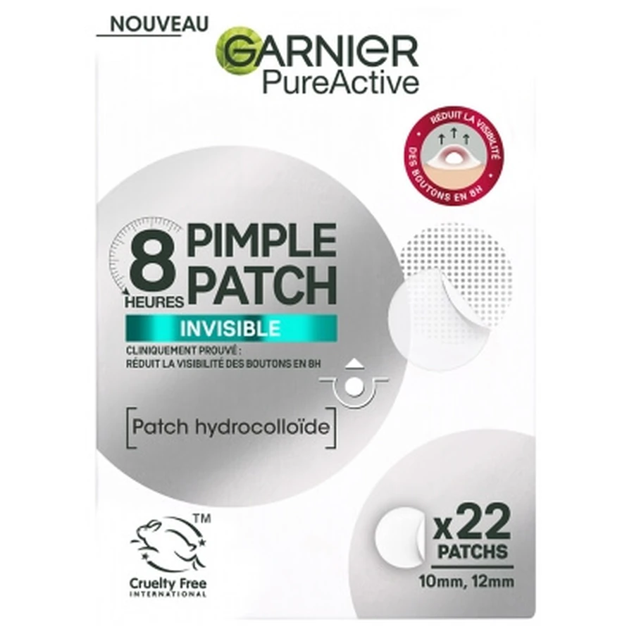 Garnier PureActive Invisible 8-Stunden-Pickelpflaster, 22 Pflaster