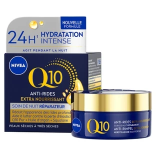 Crema de noche reparadora y extra nutritiva antiarrugas Nivea Q10, 50 ml