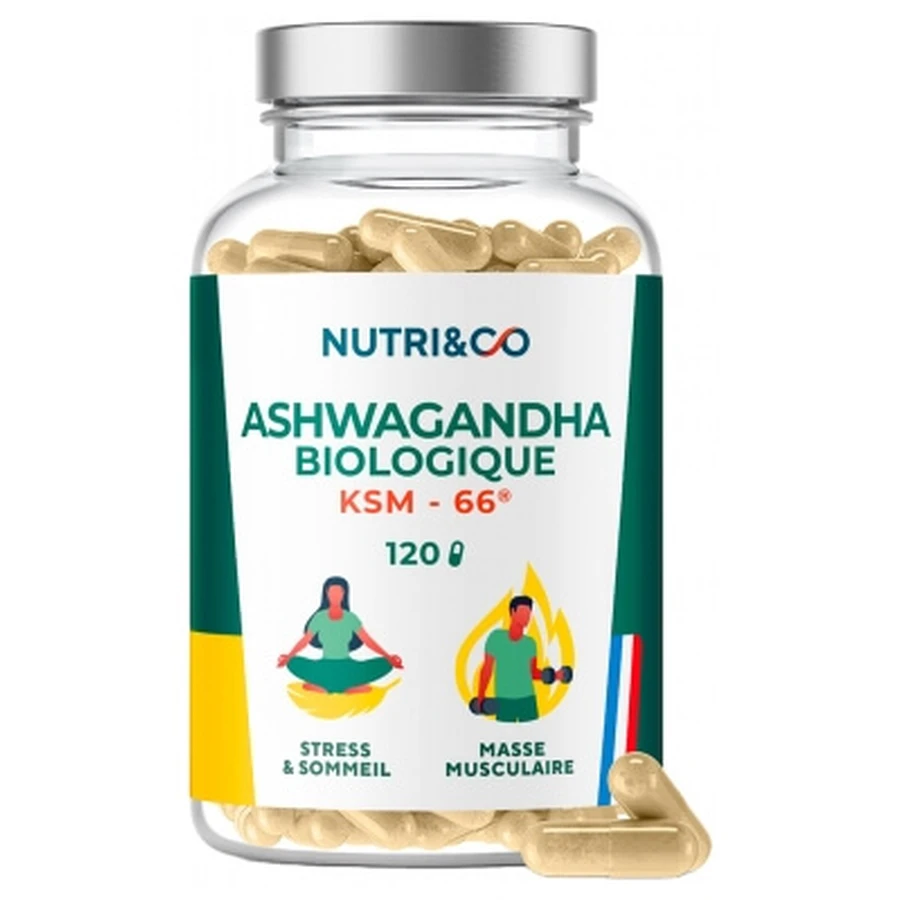 Nutri&Co Organic Ashwagandha KSM-66, 120 Capsules