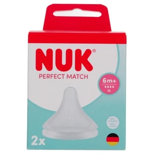 NUK Perfect Match 2 siliconen speentjes, XL-opening, tegen koliek, vanaf 6 maanden