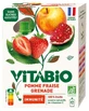 Vitabio: manzana, fresa y granada ecológicas, 4 bolsitas de 100 g cada una