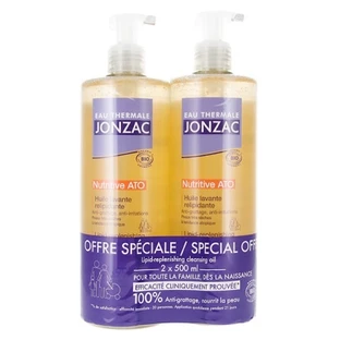 Jonzac Nutritive ATO Thermaalwater Biologische Lipidenherstellende Reinigingsolie, 2-pack (elk 500 ml)